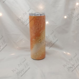 Orange Swirl Tumbler/Ready To Ship/Personalized Tumbler/20 oz Skinny Tumbler