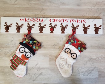 Reindeer Stocking Holder/Made To Order/Customization Available/Various Size Options/Various Colors/Stocking Holder