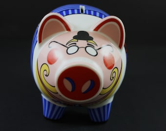 Rare Ritzenhoff Piggy Bank 'London City Banker' 2004 Porcelain Tim Davies