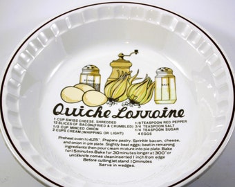 Quiche Lorraine Ceramic Pie Plate Manior Collection Decor