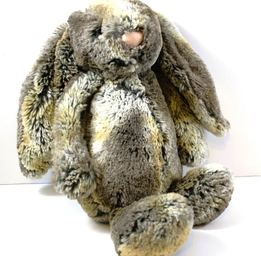 Jellycat Bashful Bunny Cottontail Plush Marble 2-tone Grey and Tan 2000 ...