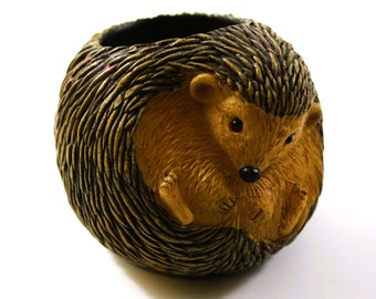 Vintage PartyLite Baby Hedgehog Candle Holder Resin Tealight