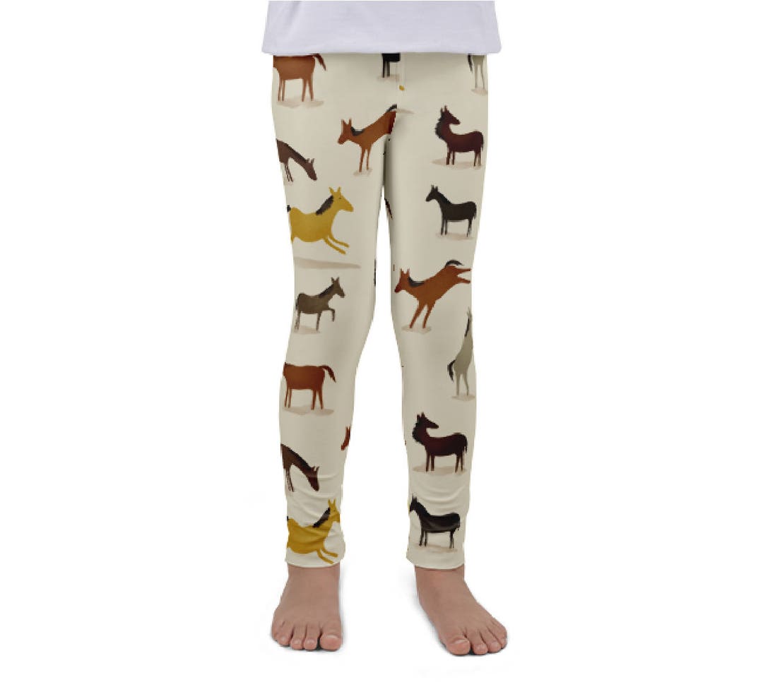 Kid's Leggings Horse Leggings Horse Lover Kids Clothes Etsy