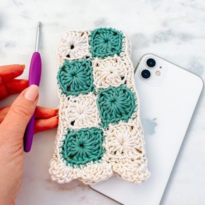 Crochet Phone Case, Easy Pattern Crochet Pouch, Phone, Tech Accessories, Crochet Pattern, Granny Squares, Beginner, Phone Case Crochet Easy