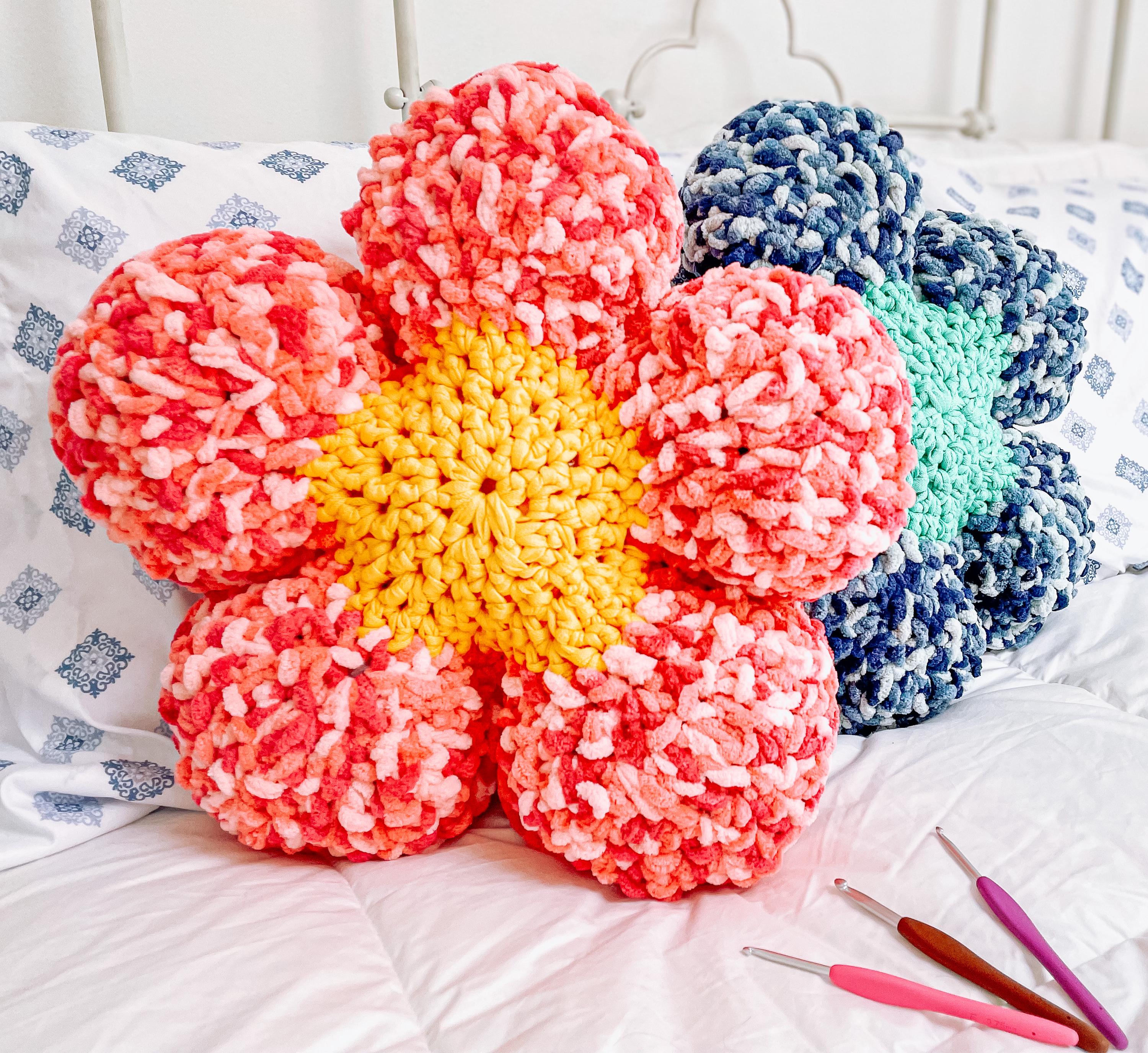 32 Flower Pillow Crochet Patterns for Cozy, Giftable Home Décor 5 Amigurumi Crochet Flower Pillow Pattern Easy Beginner