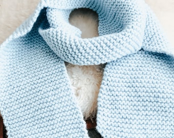 Anleitung für einen Schal, einfach kraus rechts gestrickt