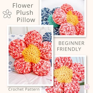 Crochet Flower Pillow PDF Pattern, Crochet pattern, Pillow Crochet Patterns, Easy, Beginner, Amigurumi Crochet Pant, Crochet Flower, Pillow
