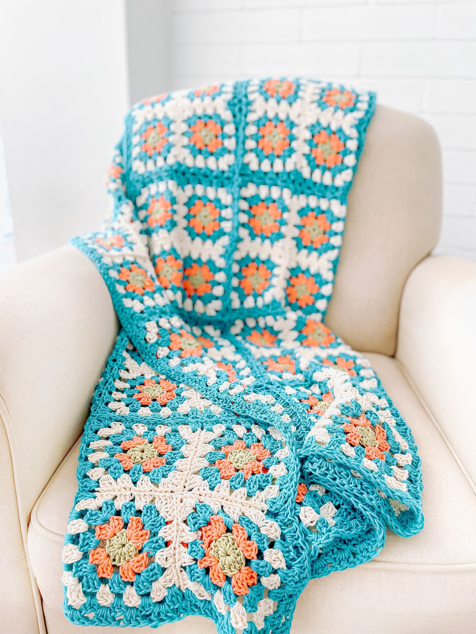 Easy Crochet Blanket Pattern PDF, Crochet Afghan, Beginner, Pattern