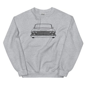 Vintage 1963 Chevy Impala SS Sweatshirt - Perfect Gift for Classic Car Enthusiasts