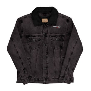 Custom Embroidered Mustang Coyote 5.0 Denim Sherpa Jacket - Perfect Gift for Car Enthusiasts