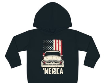 1953-56 Ford F100 'Merica Pickup Truck Toddler Pullover Fleece Hoodie, Kids F100 Clothes, F100 Gift For Toddler Boy, 2t,4t,5-6t