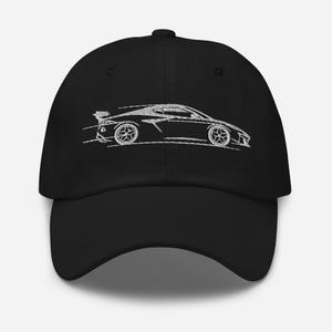 2022-2023 Sleek Corvette C8 Silhouette Dad Hat - Perfect Gift for Car Enthusiasts
