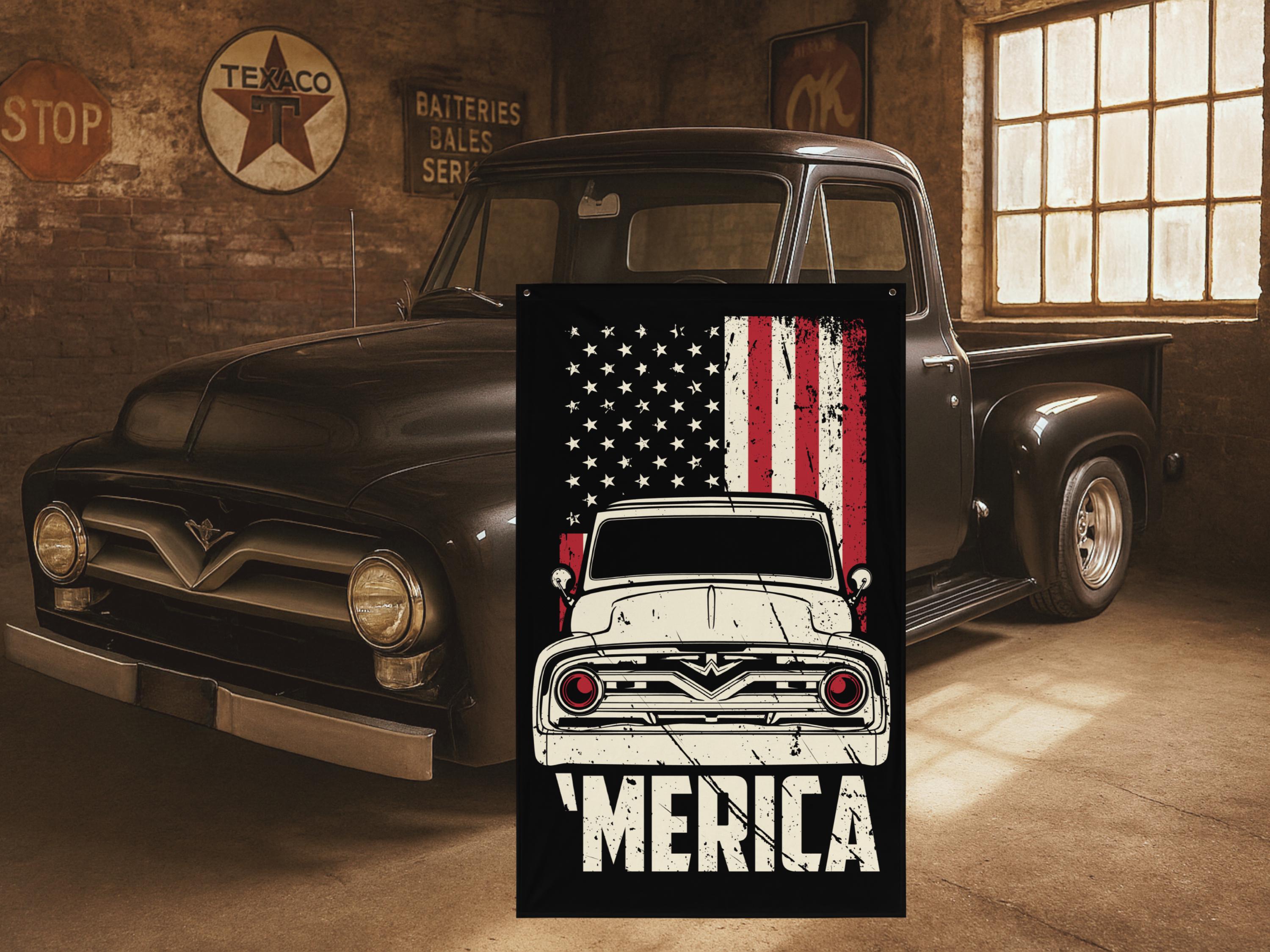1955 Ford F100 Truck Flag – American V8 Wall Art - Etsy Denmark