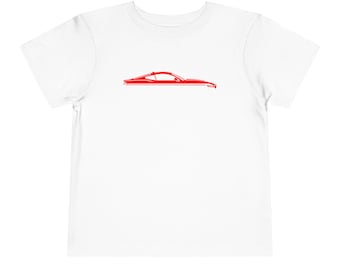 Camiseta infantil con estampado de coche clásico rojo / Camiseta de coche vintage para niños