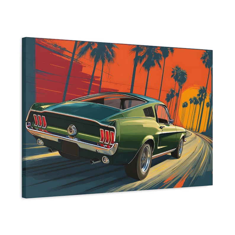 1967 Ford Mustang GT Fastback Canvas Print | Classic Muscle Car Wall ...