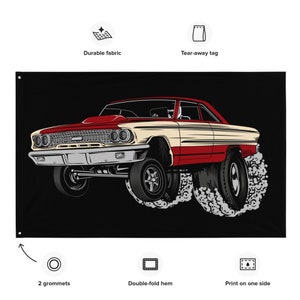 1963 Galaxie 500 Flag - Unique Wall Decor for Dad's Man Cave, Perfect Gift Idea