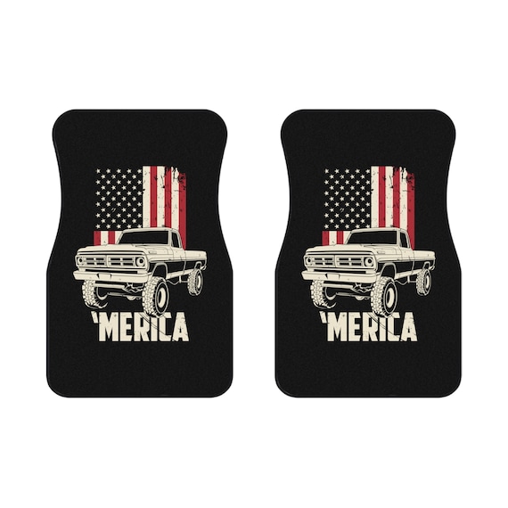1972 F350 Truck Car Mats 2x Front F350 Truck Gift for Dad Custom