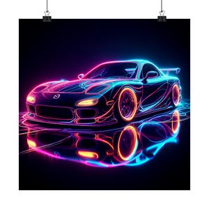 Mazda RX-7 FD Car Custom Poster, Gift for Dad, Gift for Husband, Car Art, Car Wall Art, RX7 Gift, Garage Art, Man Cave Art, Office Art
