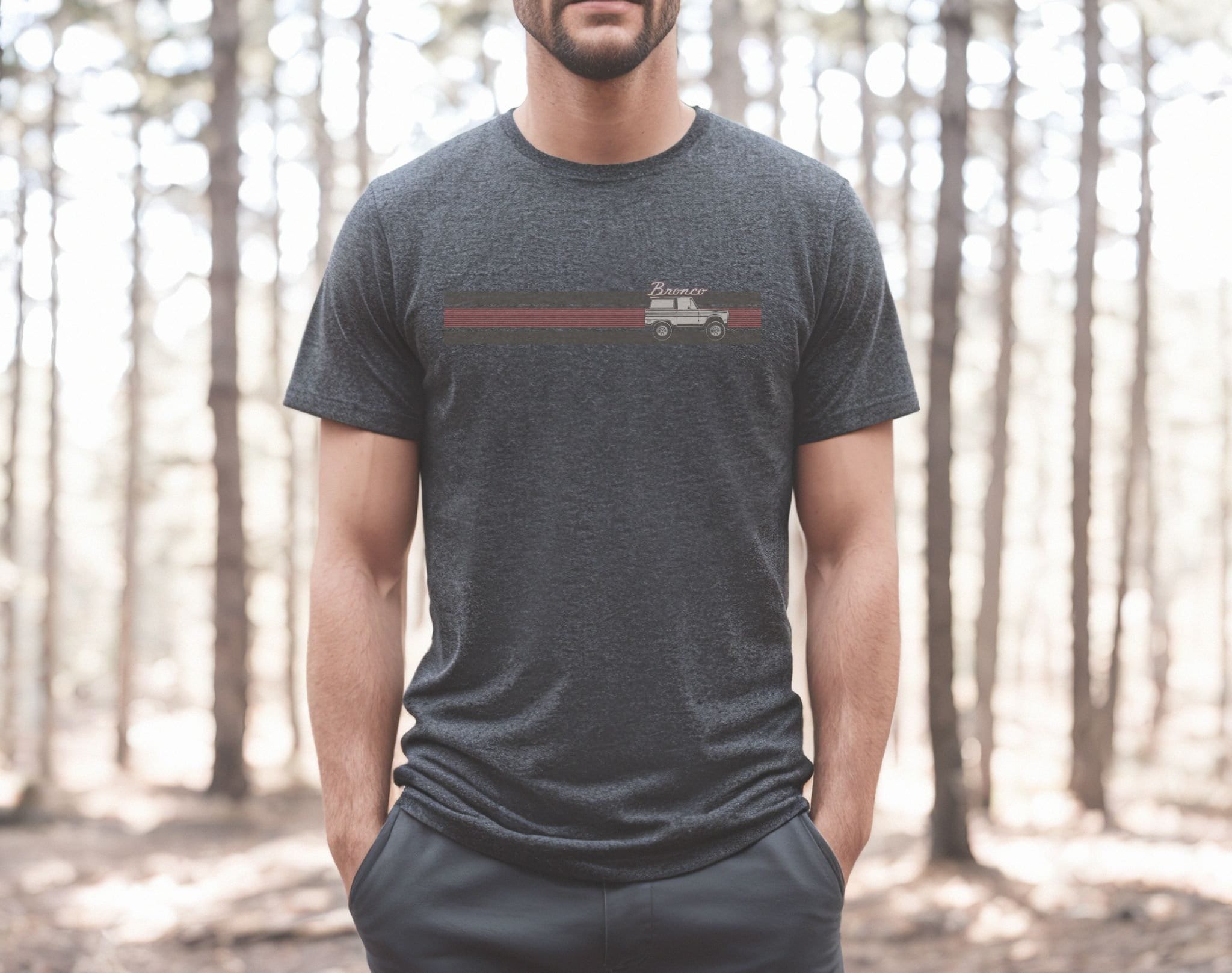 1974 Orange Bronco Classic Car T-Shirt – Unisex Tee With Vintage Muscle Car Design - View #3