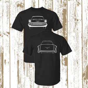 Vintage 1957 Chevy Bel Air T-Shirt – Classic Car Gift for Dad or Husband, Retro Hot Rod Tee, Custom Printed Men&#39;s Auto Shirt