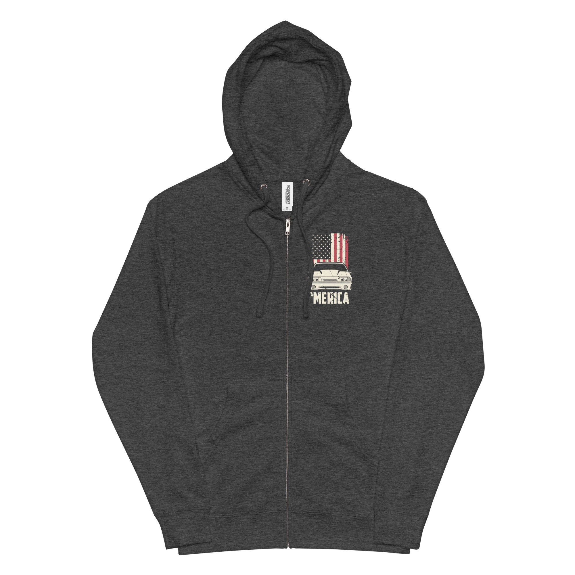 Ford Mustang Fox Body 5.0 Merica Style Unisex Fleece Zip up