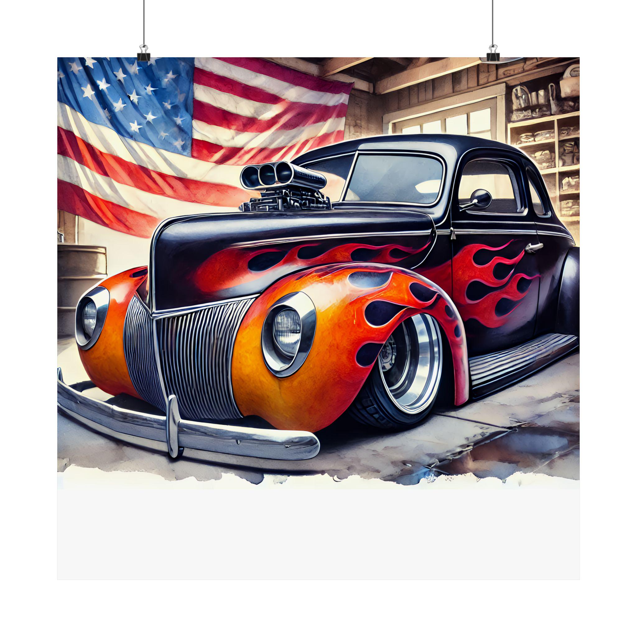 Vintage 1940 Ford Coupe Hot Rod Watercolor Satin Print Poster - Etsy