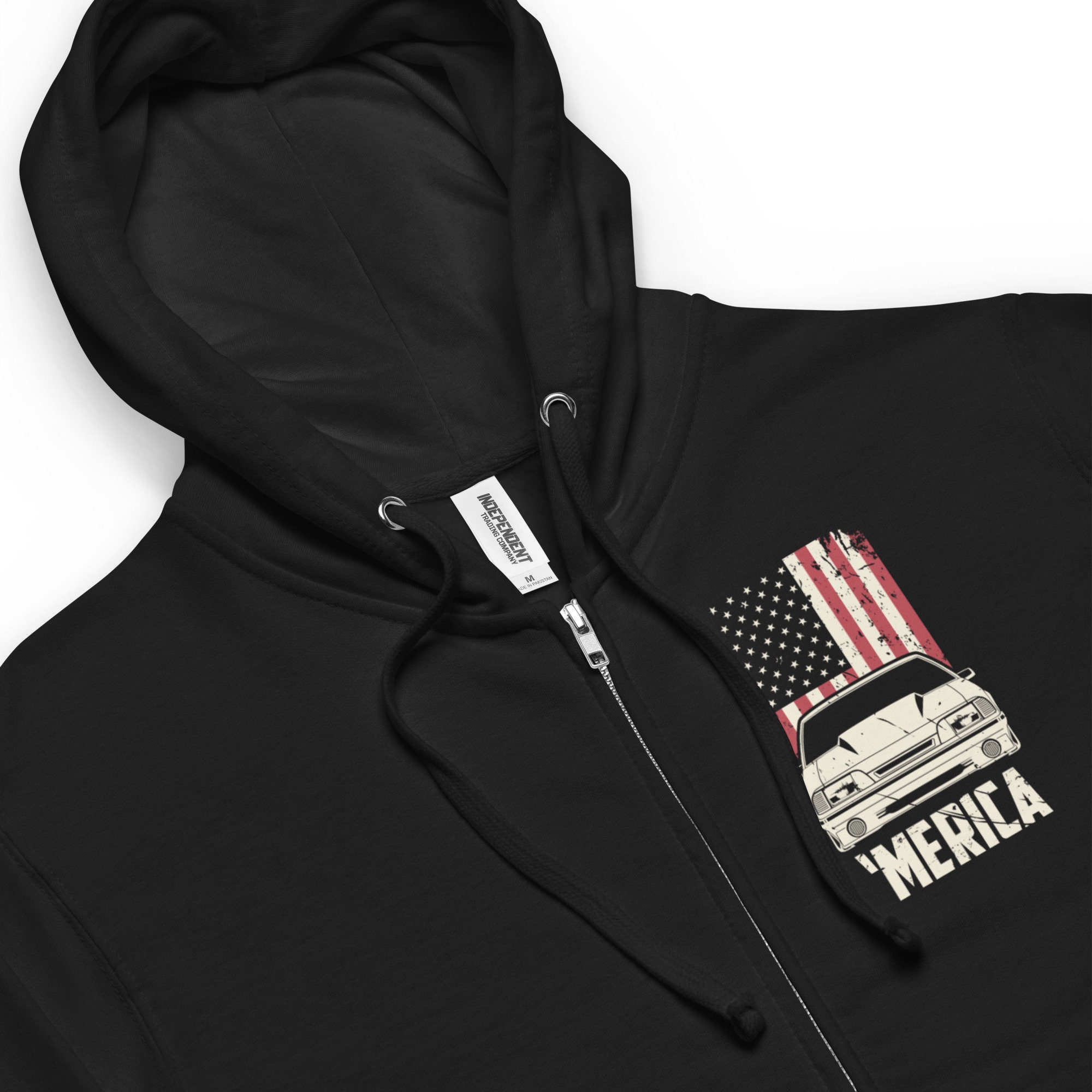 Ford Mustang Fox Body 5.0 Merica Style Unisex Fleece Zip up