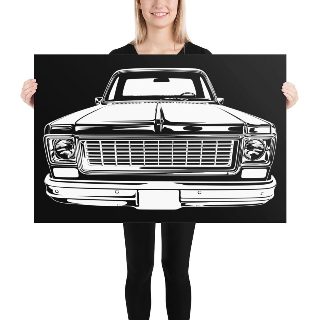 1973 Chevy C10 Square Body Custom Poster, C-10 Wall Art, 73 C10 Garage ...