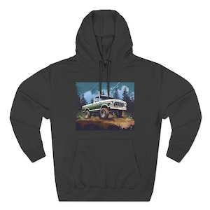 1970's Vintage 4x4 Off-Road Truck Hoodie | Mountain Forest Adventure Pullover