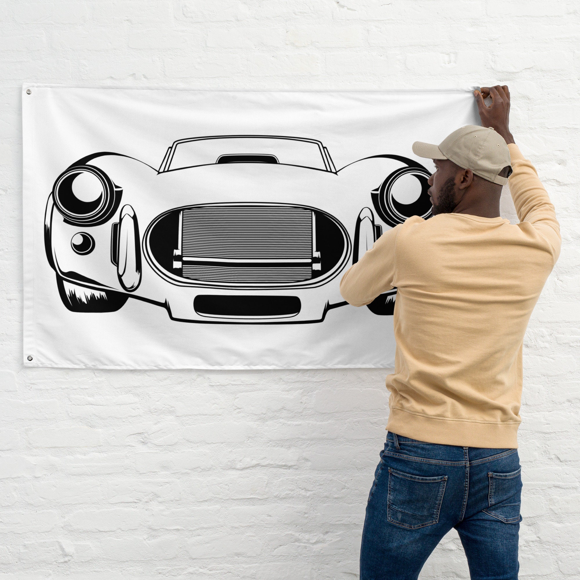 Drapeau Ford Shelby Cobra 2x8 Pieds - Bannière Polyester Pour Atelier, Fan, Décoration Murale