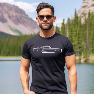 1967 Ford Mustang Fastback Classic Car Short-Sleeve Unisex T-Shirt, Gift for Dad,