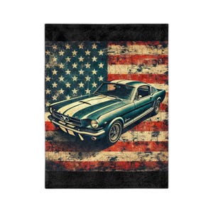 Vintage Ford Mustang Fastback Blanket - A Must-Have for Dad or Husband
