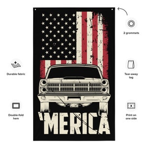 1967 Ford Fairlane GT Coupe 390 4-Speed Custom Flag, Fairlane Wall Art, Birthday Gift, Fairlane Gift, Gift for Dad, Gift for Husband