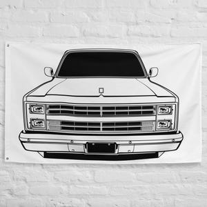 Classic 1986 Chevy Silverado C10 Pickup Flag Art – Perfect Gift for Truck Enthusiasts!