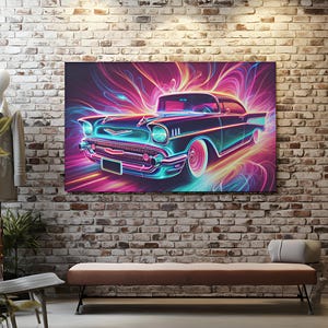 Vintage Vibe: Classic Car Art Print - Ideal Decor for Man Cave or Garage Walls