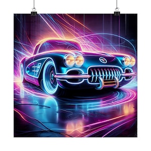 Classic 1959 Chevy Corvette Art - Unique Gift for Car Enthusiasts, Gift for Dad, Gift for Husband, Car Art, Car Wall Art, Corvette Decor