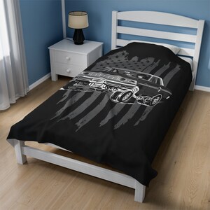1964 Thunderbolt Race Car Plush Blanket - Retro Style for Him, Unique Father's Day Gift