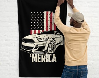 GT500 Mustang Flag – Custom Car Wall Art, USA Theme