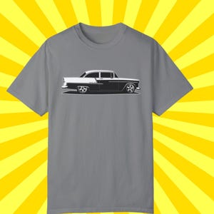 Vintage Chevrolet Tee: &#39;55 210 Bel-Air Shirt - Cool Dad Gift Idea, Unisex Garment-Dyed T-shirt,
