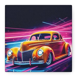 Canvas Art, Vintage 1940 Ford Coupe, Classic Car Wall Art, Man Cave Decor, Garage Art, Car Lover Gift, Retro Car Print, Gift for Dad