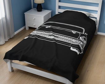 1957 Chevy belair Custom Throw Blanket Velveteen Plush Blanket, Gift for Dad, Gift for Husband,