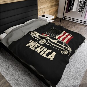 1993 Ford Mustang Cobra Muscle Car Custom Throw Blanket Velveteen Plush Blanket, Gift for Dad, Gift for Husband, Mustang Gift