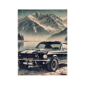Classic Car Comfort: 1967 Mustang Velveteen Blanket for Car Enthusiasts