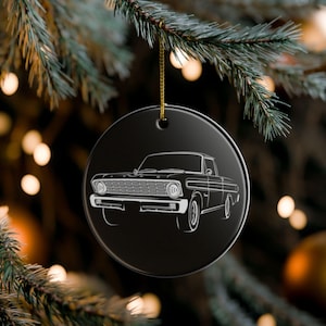 Décorations en céramique, cadeau de Noël vintage de camion Ford Ranchero, impression recto-verso, papa, mari, amateur de camions Ford, décoration des fêtes