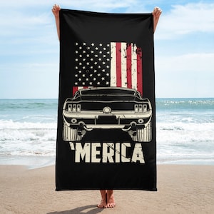 1967 Ford Mustang GT Fastback Custom Beach Towel 30X60, Gift for Him, Mustang gift