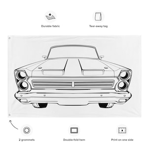 Retro Vibes: 1965 Mercury Comet Custom Art Flag for the Classic Car Enthusiast