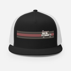 Flexfit 6277 Fitted Baseball Hat | 1980-86 Ford Bronco Truck Outline Design, Mid-Profile Cap