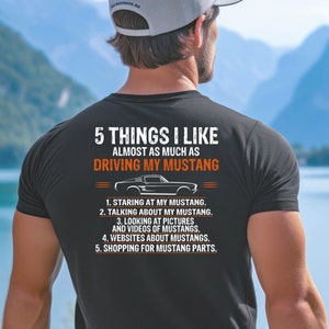 Classic Ford Mustang T-Shirt 5 things I like Short-Sleeve Unisex T-Shirt, Gift for Dad