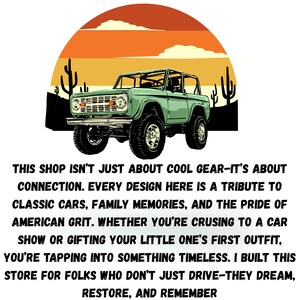 Ford Bronco Truck T-Shirt Mens, Truck Graphic Tee, Mens Truck T-shirt, Gift for dad Image PRINTED ON BACK on Shirt, Bronco Gift image 8