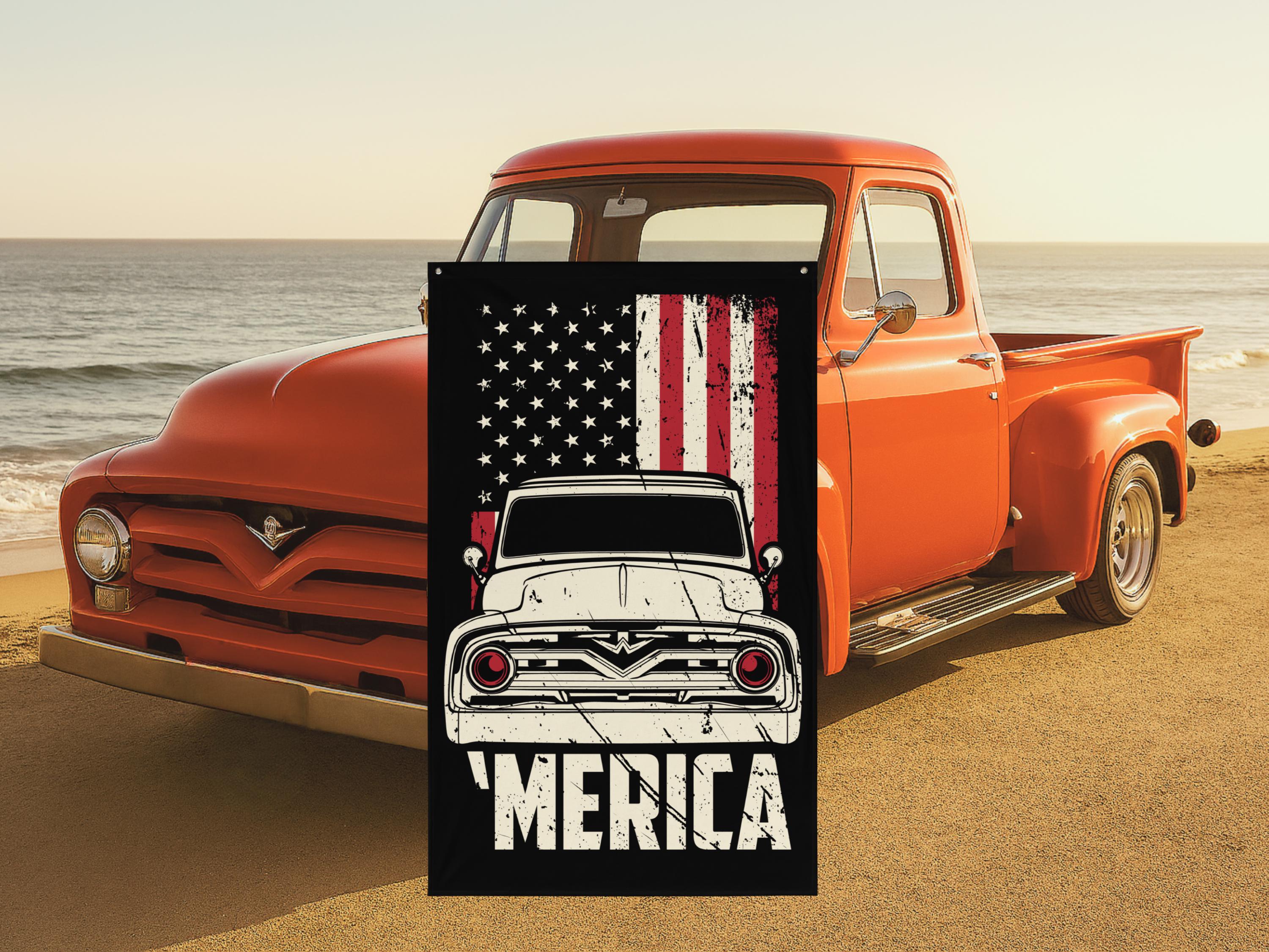 1955 Ford F100 Truck Flag – American V8 Wall Art - Etsy Denmark